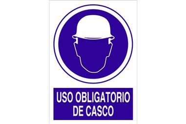 Comprar SEÑAL ADHESIVA 148X105MM Uso obligatorio de casco COF-O01AD148105 en Ferretería el Clavo.